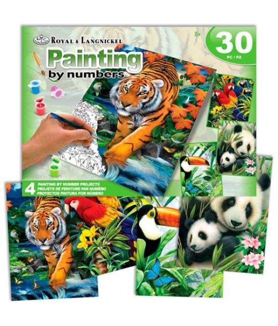 Royal langnickel pintar por números juego de cajas de la jungla
