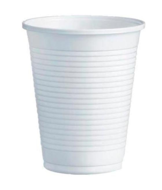 Vaso de plástico pp 220cc blanco -100u-