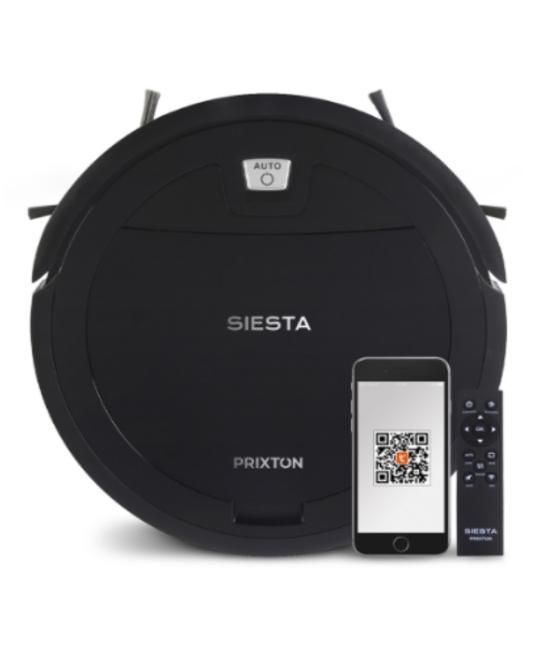 Robot aspirador prixton siesta negro wifi app tuya compatible asistente de voz 4 modos bateria 2000mah 350-1000 pa polvo 250ml a