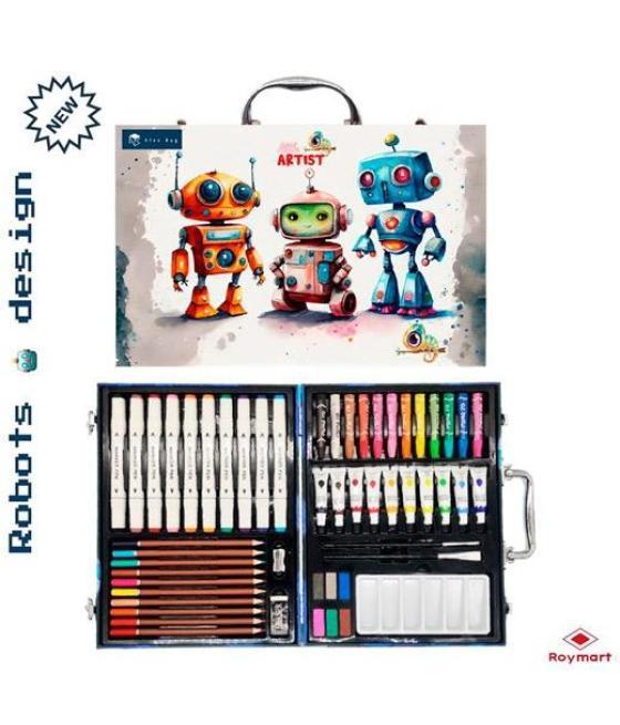 Roymart set art studio maletín 53 piezas artist robots c/surtidos