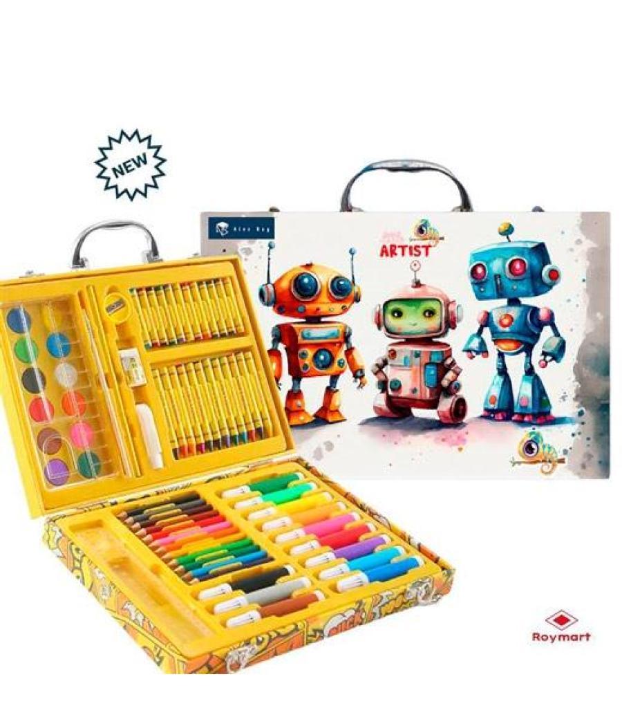 Roymart set art studio maletín 68 piezas three robots c/surtidos