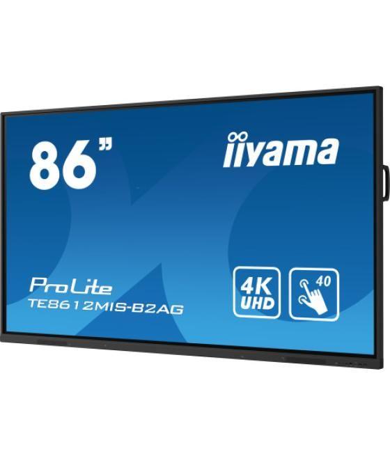 Iiyama prolite pizarra de caballete digital 2,18 m (86") led wifi 400 cd / m² 4k ultra hd negro pantalla táctil procesador incor
