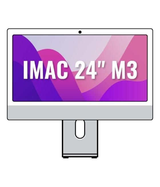 Apple imac 24' retina 4,5k / m3 8-core cpu/ 8gb/ 256gb ssd/ 10-core gpu/ plata