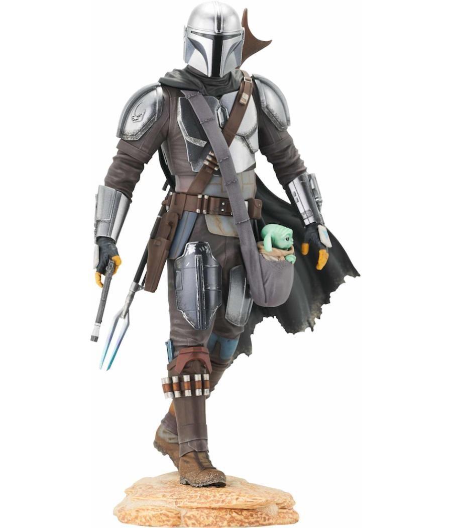 Figura diamond select star wars premier collection the mandalorian the mandalorian con the child grogu