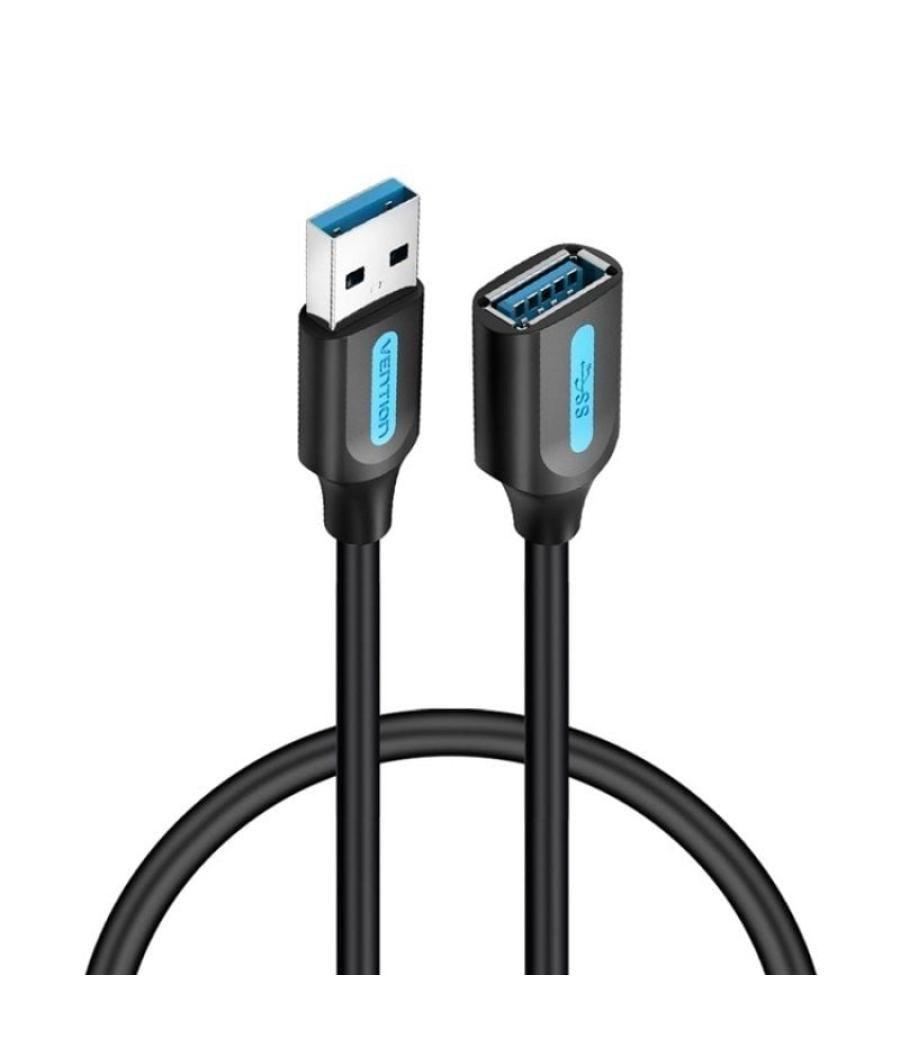 Cable alargador usb 3.0 vention cbhbd/ usb macho - usb hembra/ 50cm/ negro