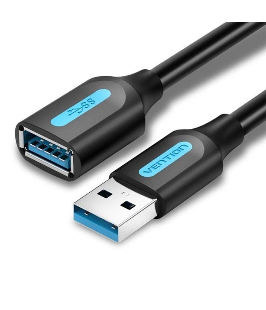 Cable alargador usb 3.0 vention cbhbg/ usb macho - usb hembra/ 1.5m/ negro