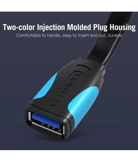 Cable alargador usb 3.0 vention vas-a13-b300/ usb macho - usb hembra/ 3m/ negro y azul