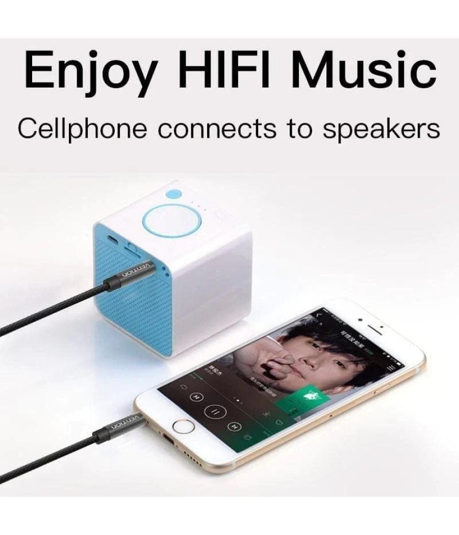 Cable estéreo vention bagbd/ jack 3.5 macho - jack 3.5 macho/ 50cm/ negro