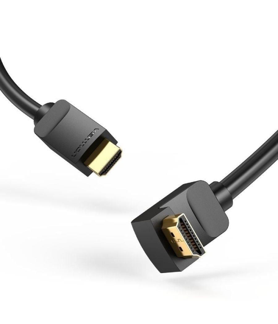 Cable hdmi 2.0 4k acodado vention aaqbi/ hdmi macho - hdmi macho/ 3m/ negro