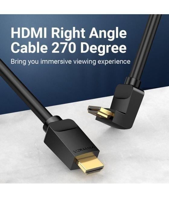 Cable hdmi 2.0 4k acodado vention aaqbi/ hdmi macho - hdmi macho/ 3m/ negro