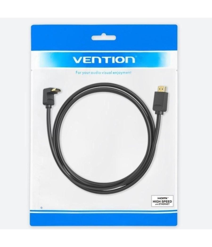 Cable hdmi 2.0 4k acodado vention aaqbi/ hdmi macho - hdmi macho/ 3m/ negro