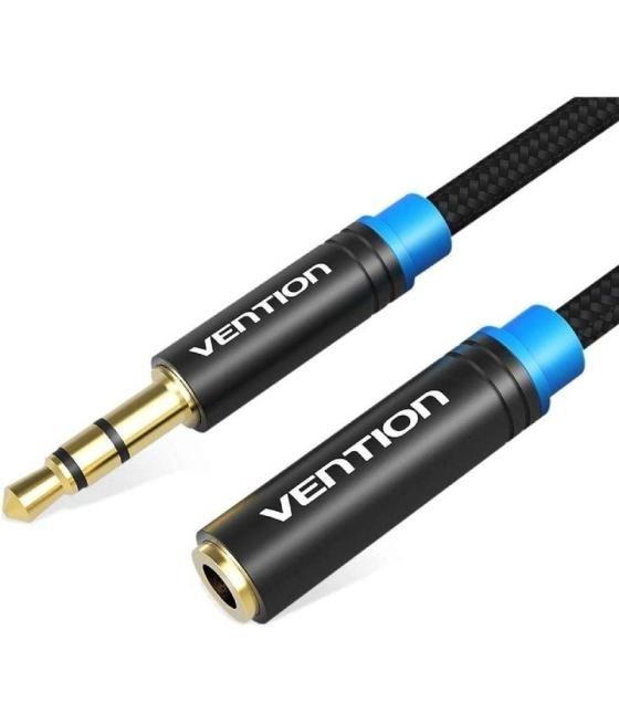 Cable estéreo vention vab-b06-b200-m/ jack 3.5 macho - jack 3.5 hembra/ 2m/ negro