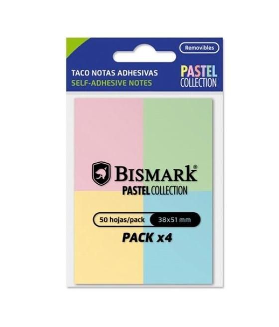 Bismark taco de notas adhesivas 38x51mm 50h colores pastel