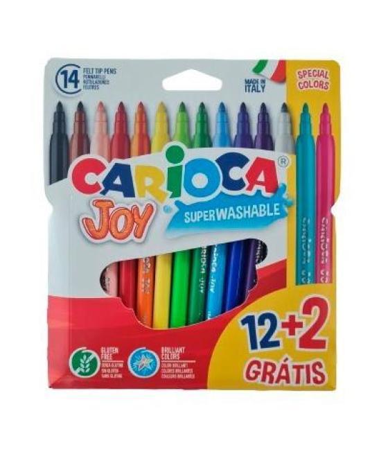 Carioca rotuladores joy super lavables c/surtidos estuche 12 2 ud gratis