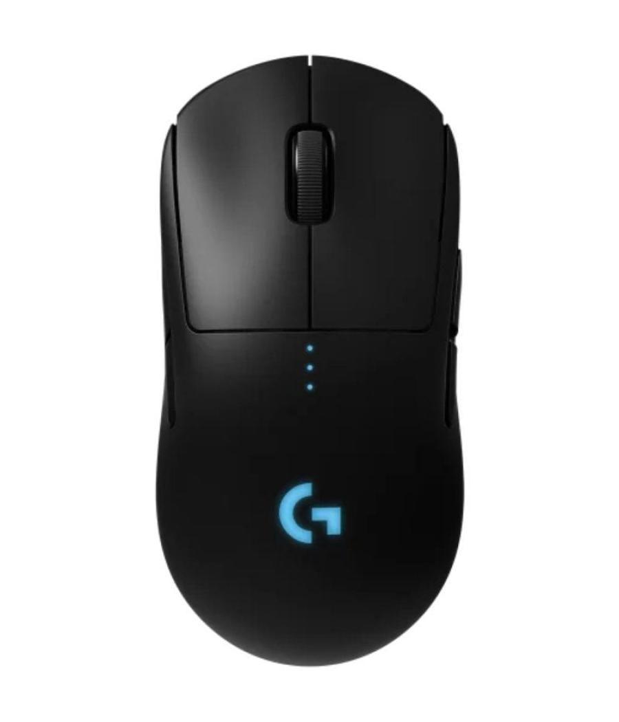 Ratón gaming inalámbrico logitech g pro/ batería recargable/ hasta 25600 dpi/ negro