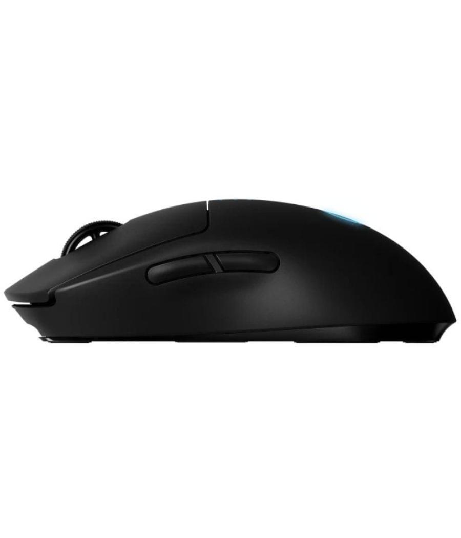 Ratón gaming inalámbrico logitech g pro/ batería recargable/ hasta 25600 dpi/ negro