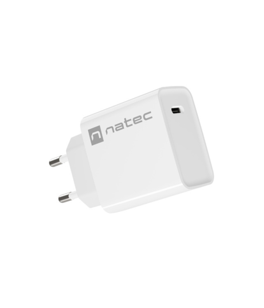 Cargador natec ribera 20w 1xusb-c pd3.0 qc3.0 blanco