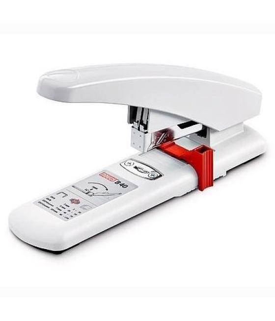 Novus grapadora de gruesos b40 ergonómica gran capacidad gris claro 100 hojas