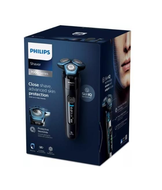 Afeitadora philips serie 7000 s7783/55 color negro tinta 3 cabezales uso en seco y humedo inalambrica bluetooth