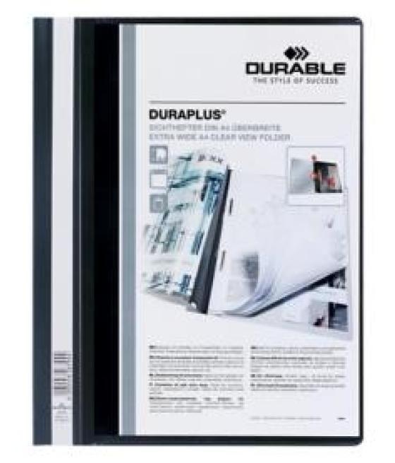 Durable carpeta de presentación duraplús fástener a4 plástico negro -25u-