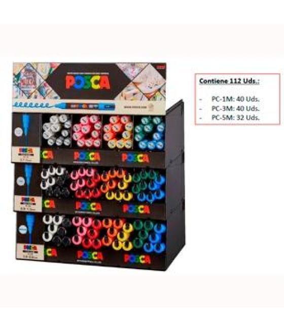 Posca expositor marcador pc-1m/3m/5m -112 piezas-