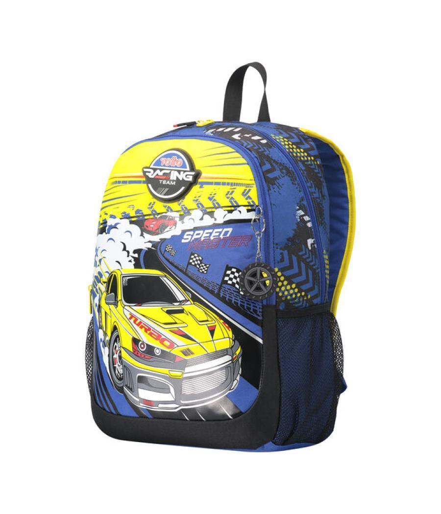 Mochila escolar grande de carreras de coches totto mj04vlc003-2310-6j7l