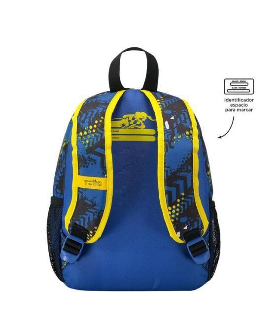 Mochila escolar pequeña de carreras de coches totto mj04vlc001-2310-6j7s