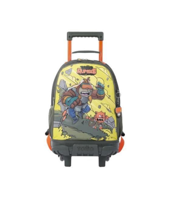 Mochila escolar con ruedas mediana de cartoons totto mj03bwm005-2310-4djm