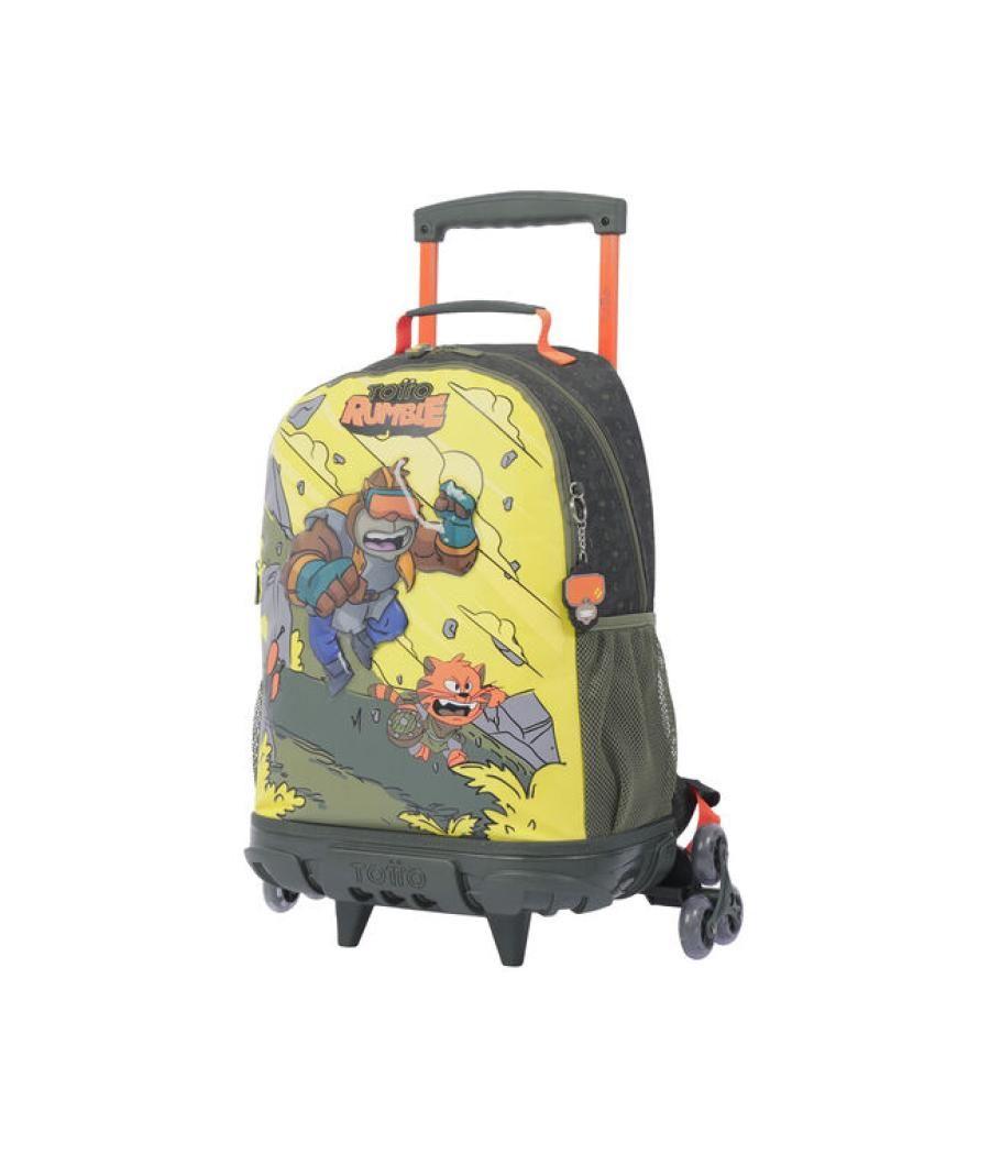 Mochila escolar con ruedas grande de cartoons totto mj03bwm003-2310-4djl