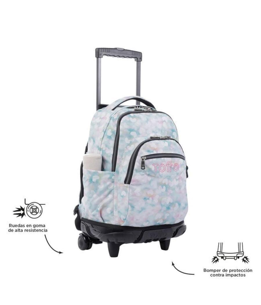 Mochila escolar con ruedas corazones pastel totto ma03eco006-2311p-4hx