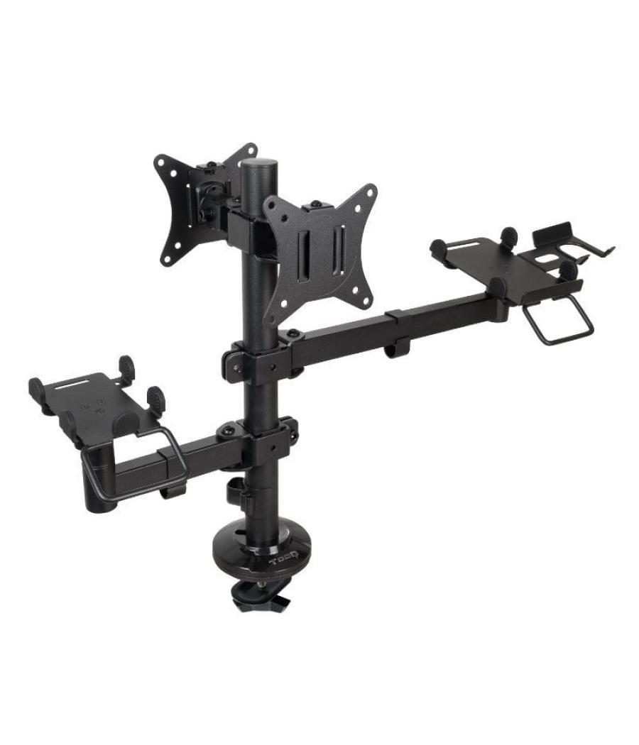 Soporte para 2 monitores, tpv, impresora, términal y lector tooq tqpm0002/ hasta 9kg