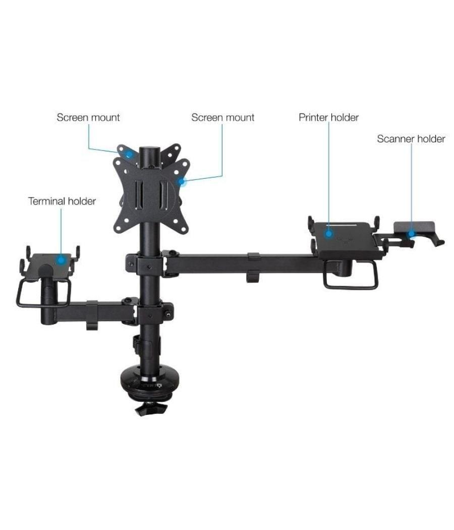 Soporte para 2 monitores, tpv, impresora, términal y lector tooq tqpm0002/ hasta 9kg