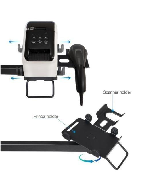 Soporte para 2 monitores, tpv, impresora, términal y lector tooq tqpm0002/ hasta 9kg