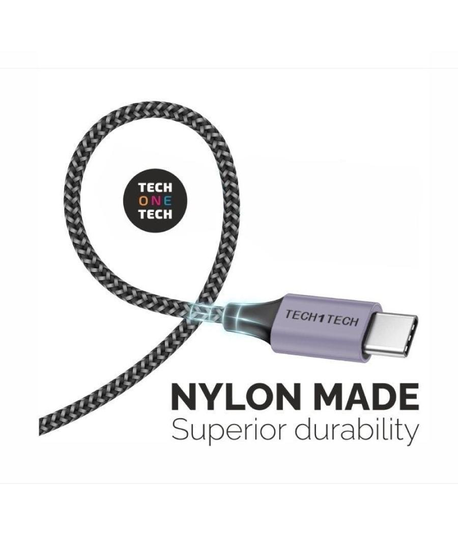 Cable usb 2.0 tech one tech tec2023/ usb tipo-c macho - usb macho/ 2m/ gris