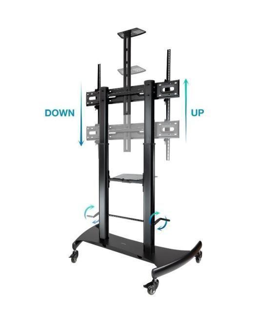 Soporte de pie inclinable/nivelable con ruedas tooq fs20404hm-b para tv de 60-100'/ hasta 100kg