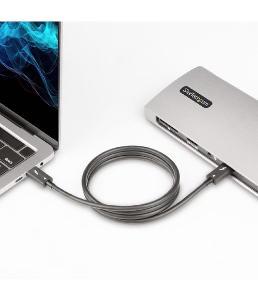 StarTech.com Cable de 1m Thunderbolt 4 - 40Gbps - PD 100W - Vídeo 4K/8K - Cable Thunderbolt 4 con Certificación Intel - Compatib