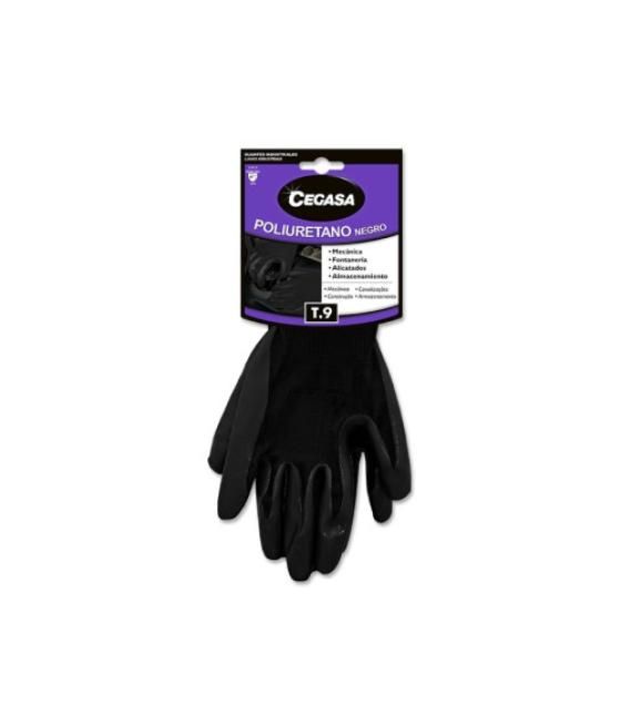 Cegasa 327487 guante de limpieza poliuretano negro unisex