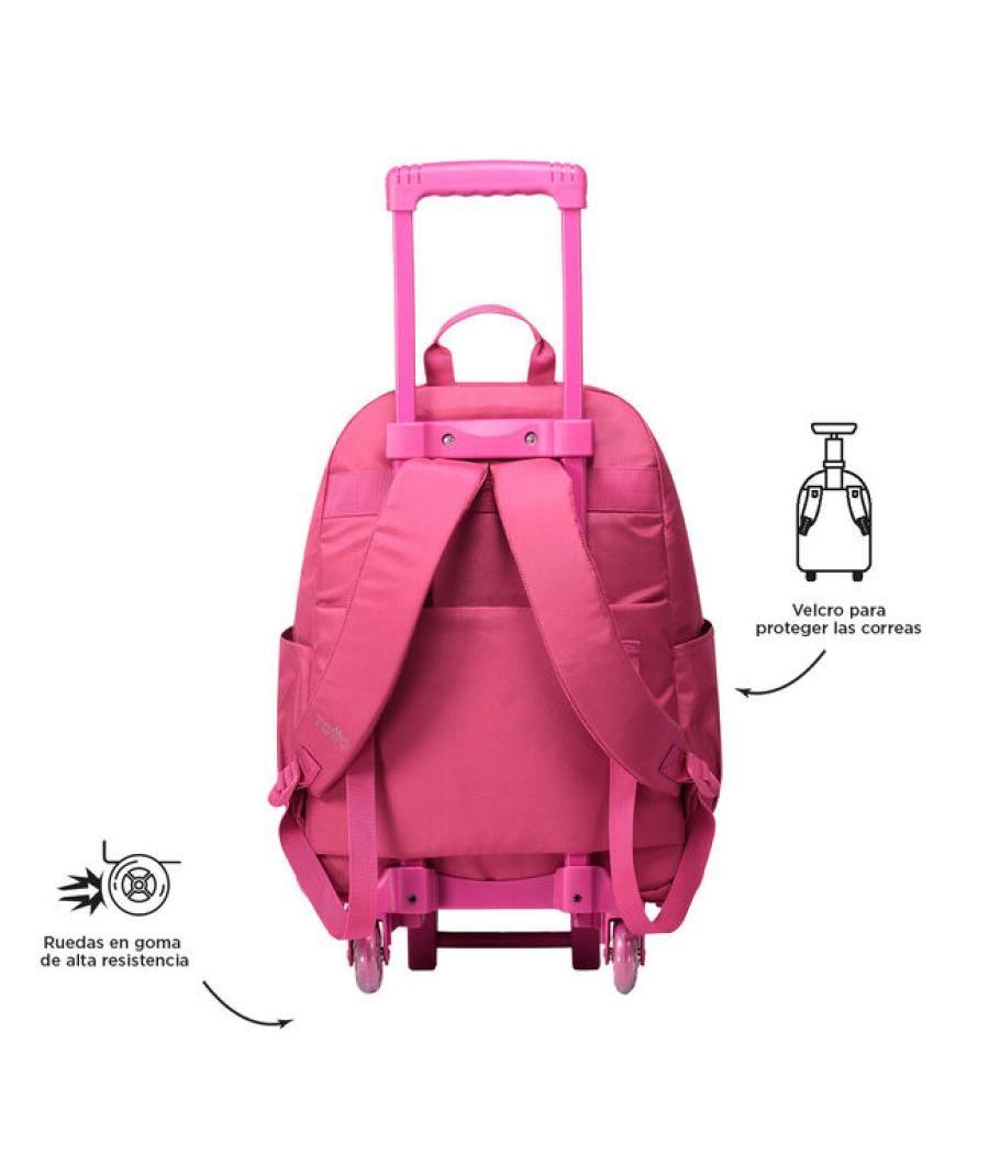 Mochila escolar con ruedas color rosa - trik totto ma03tki003-23100-m89