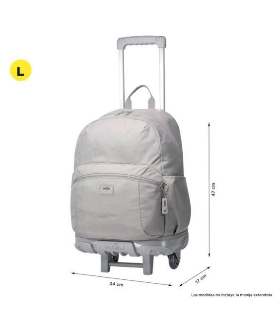 Mochila escolar con ruedas color gris - trik totto ma03tki003-23100-g78