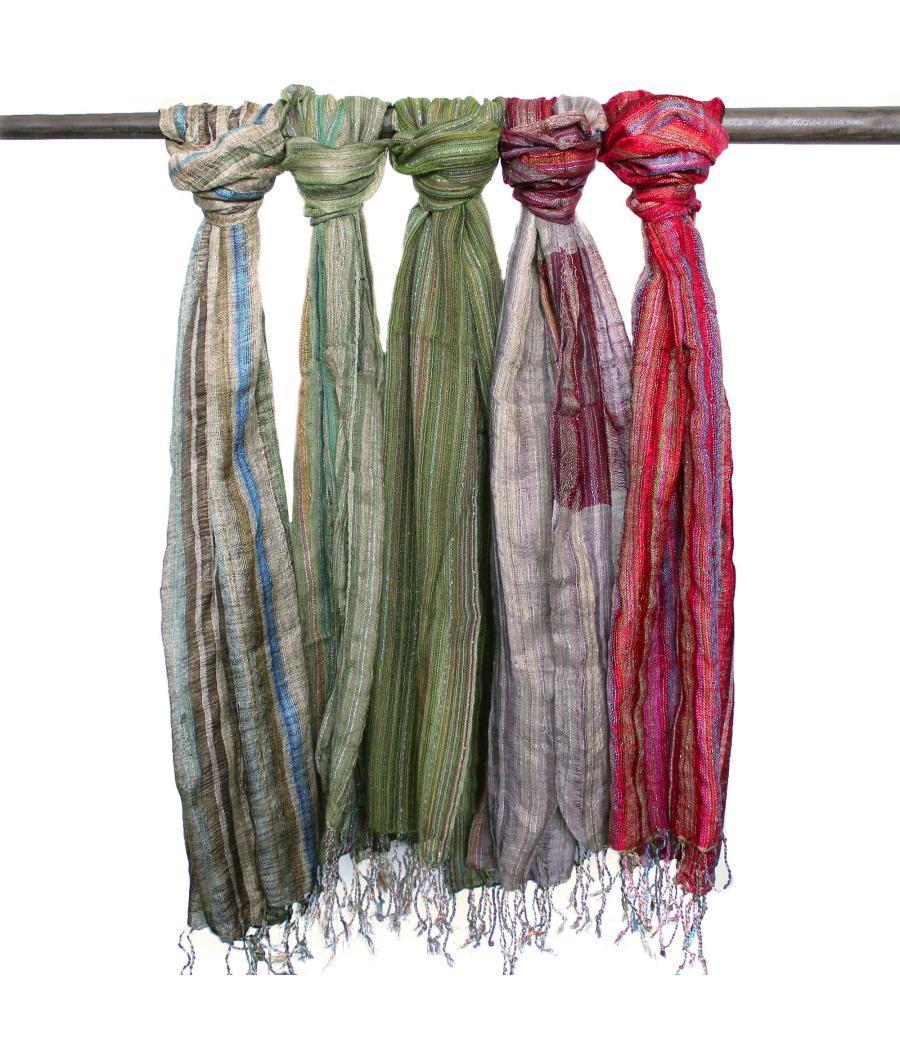 Bufandas bohemias indias - 22x72cm - Verdes al azar