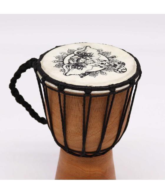 Tambor Djembe hecho a mano con tapa ancha - 20cm