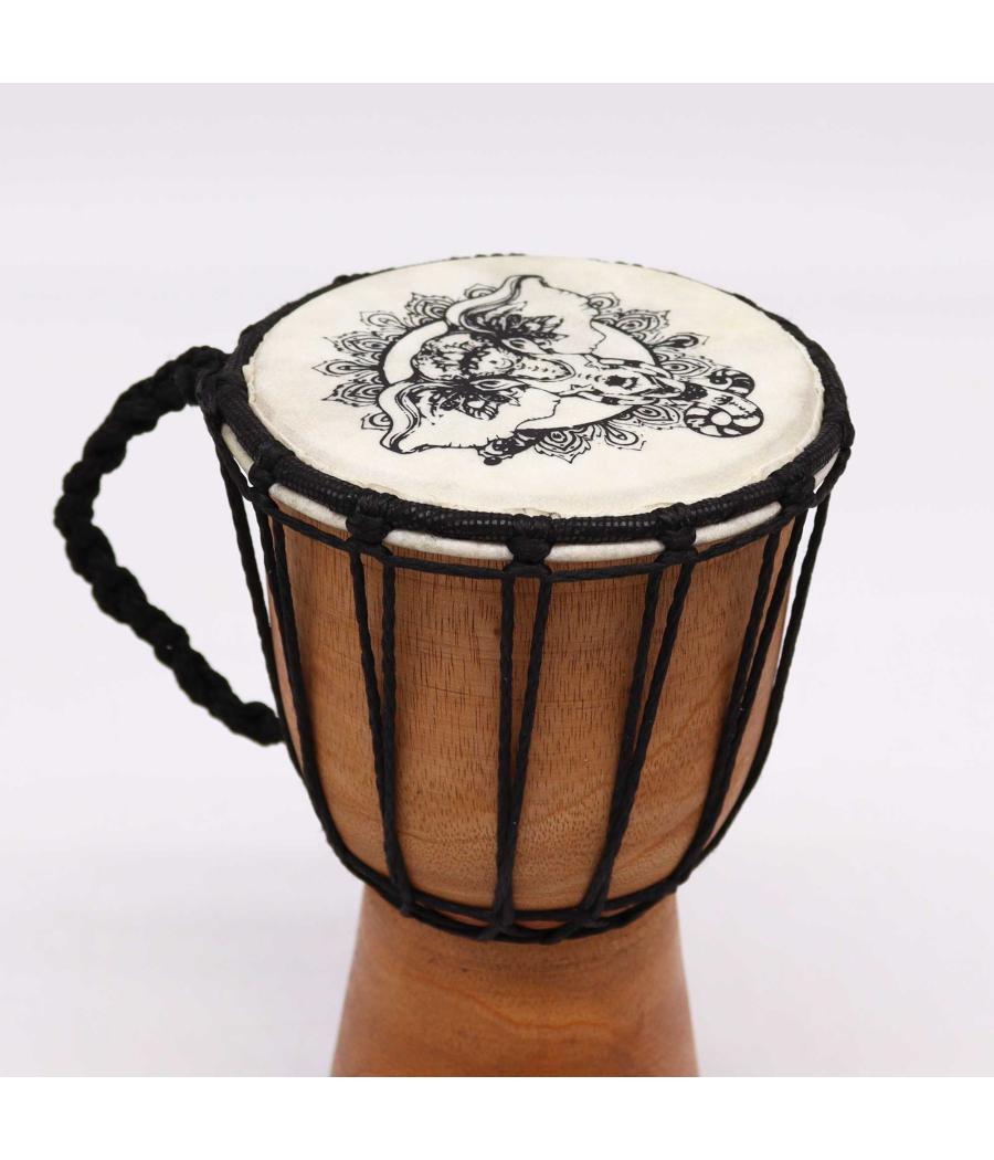 Tambor Djembe hecho a mano con tapa ancha - 20cm