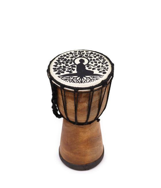 Tambor Djembe hecho a mano con tapa ancha - 25cm