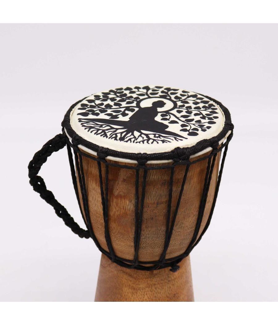 Tambor Djembe hecho a mano con tapa ancha - 25cm