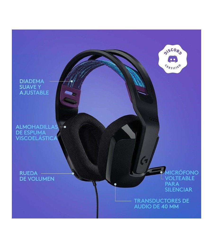 Auriculares Gaming con Micrófono Logitech G335/ Jack 3.5/ Negros - Imagen 4