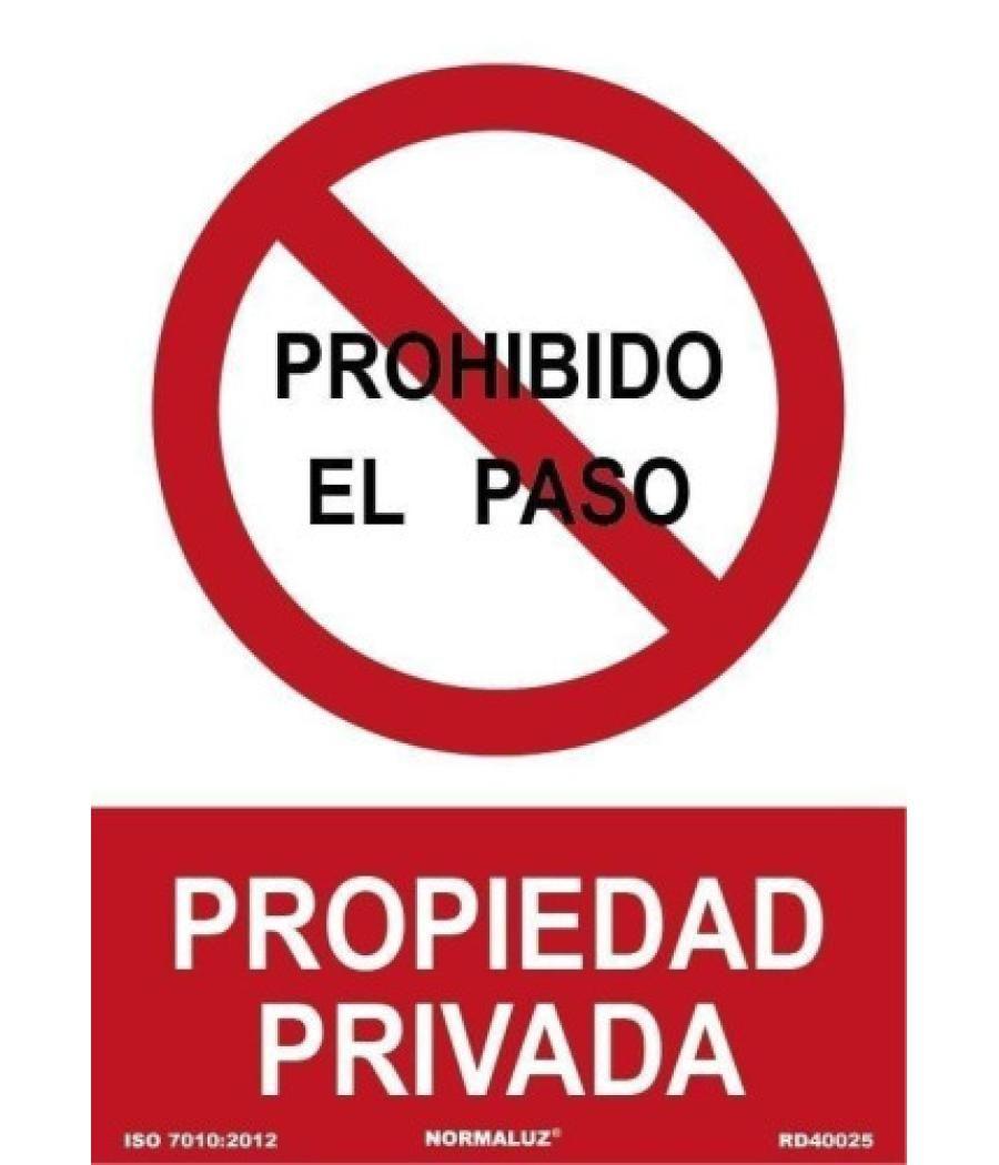 Señal "prohibido el paso propiedad privada" 21x30cm pp rojo y blanco archivo 2000 6174-09 rj