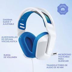Auriculares Gaming con Micrófono Logitech G335/ Jack 3.5/ Blancos - Imagen 4