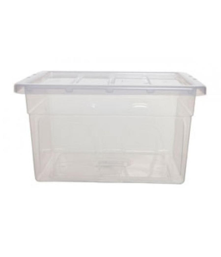 Caja de almacenaje con tapa 32 litros 36x42x30cm pp transparente archivo 2000 cp1482032 cs tp