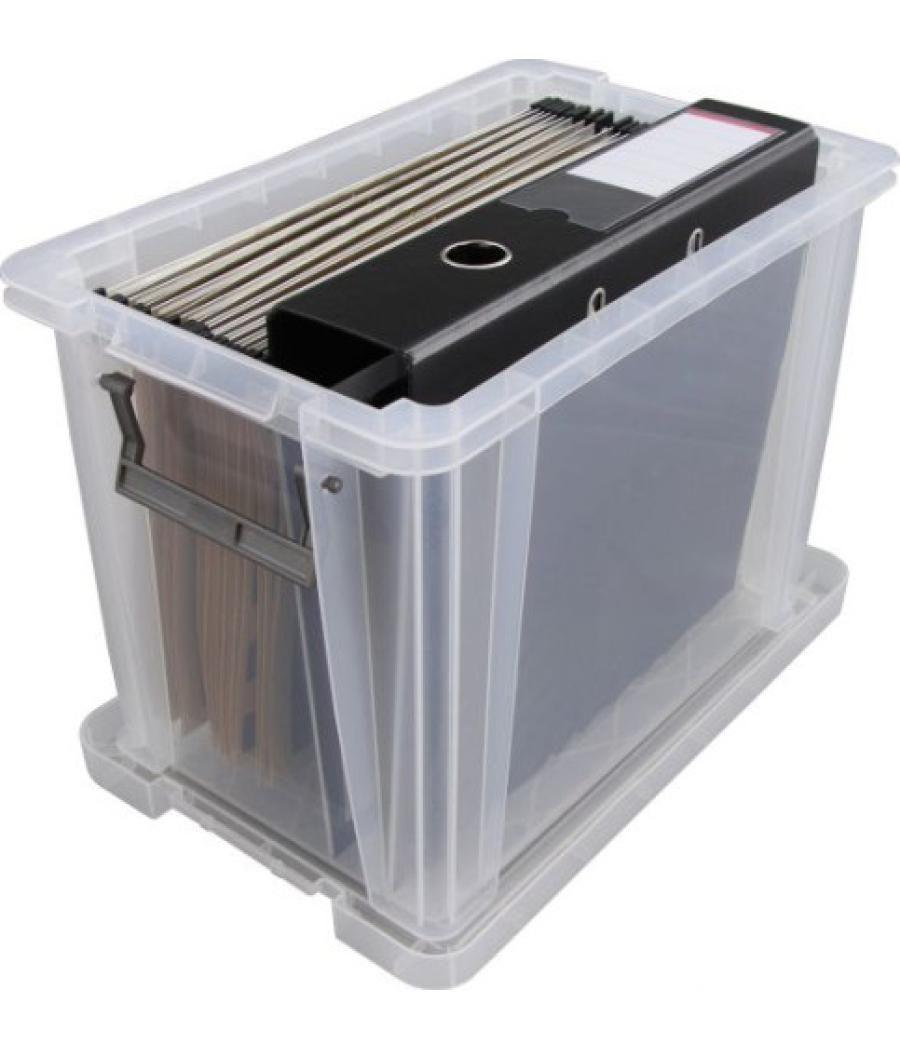 Caja de almacenaje con tapa 20 litros 28x40x26cm pp transparente archivo 2000 cp1482020 cs tp