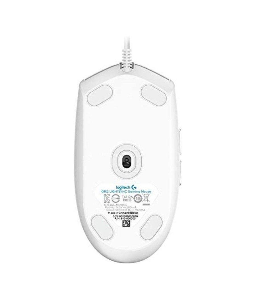 Ratón Gaming Logitech G102 Lightsync/ Hasta 8000 DPI/ Blanco - Imagen 5